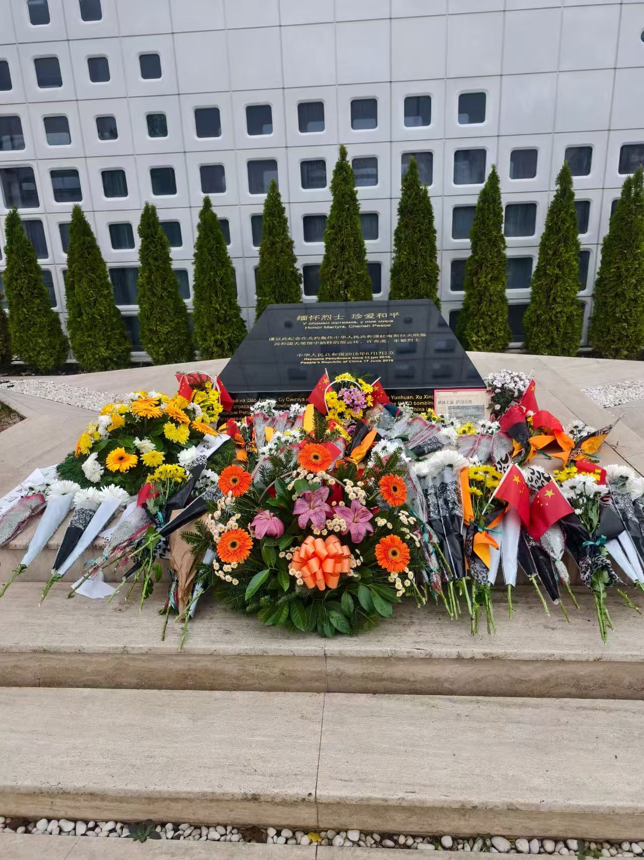 হাওরুন মেডিকেল শহীদদের সম্মান জানাতে, শান্তি লালন করতে যুগোস্লাভিয়ার প্রাক্তন চীনা দূতাবাসের সাইট পরিদর্শন করেছে